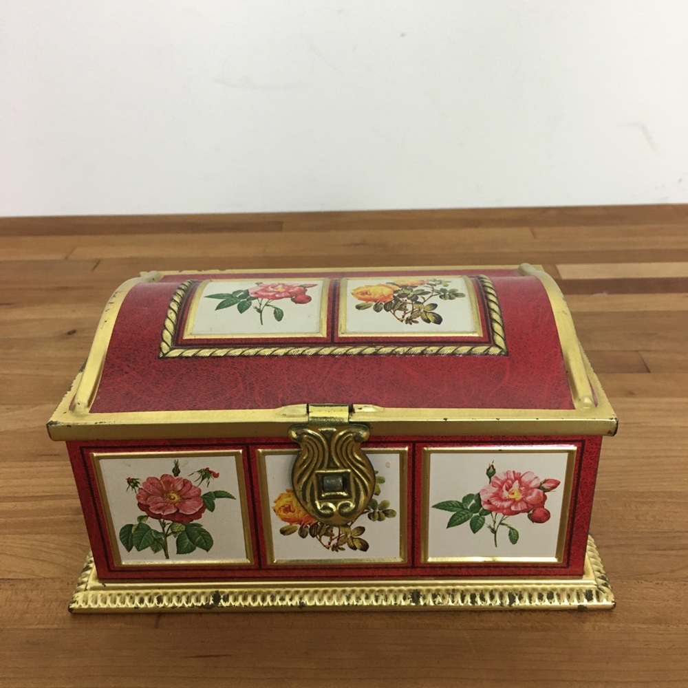 Vintage Linette Candy Tin Trinket Storage Box - Picture 1 of 16